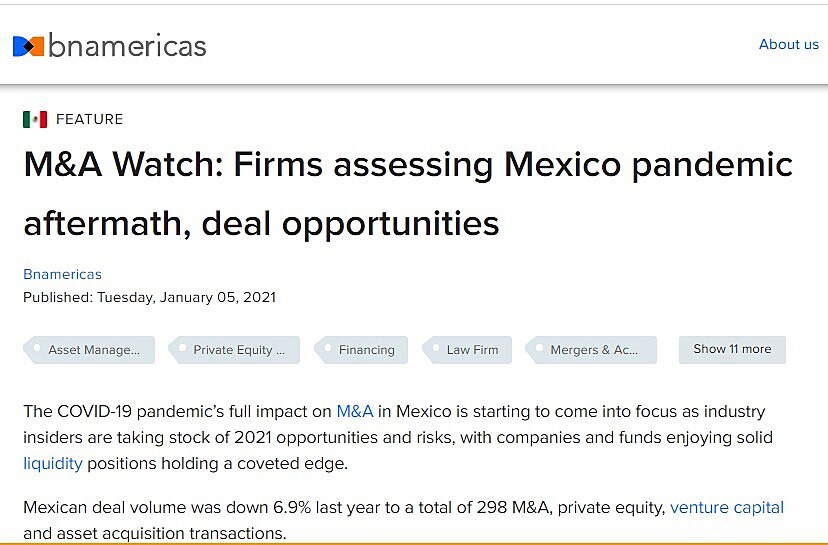 M&A Watch: Firms assessing Mexico pandemic aftermath, deal opportunities